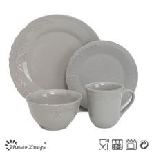 Elegant with Embossed Different Colorful Stoneware Dinner Set